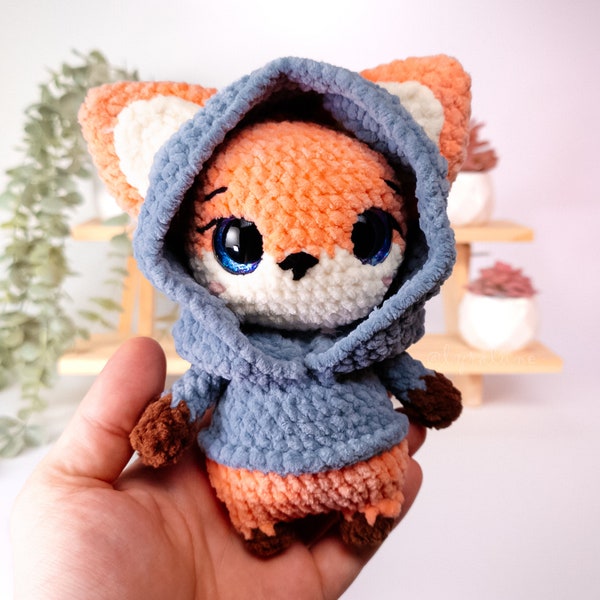 Fox Crochet Pattern: Fox in Hoodie Amigurumi Pattern • US terms PDF