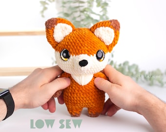 Fox Low-Sew Amigurumi Virkmönster Amerikanska Termer PDF