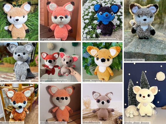 キツネとキツネの簡単編みぐるみ編み図（米国）利用規約PDF - Etsy 日本