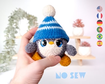 Penguin No-Sew Crochet Pattern: Pip the Penguin Amigurumi Pattern • US terms PDF