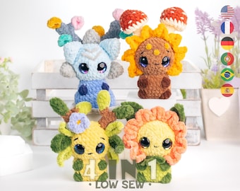 Lot de spiritueux forestiers Modèles de crochet amigurumi à couture basse • Termes américains PDF