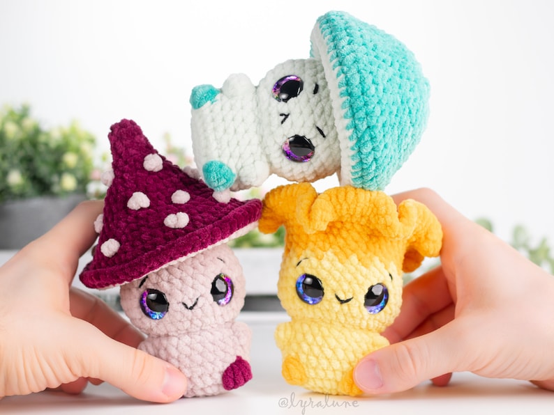 Mushroom Trio No-sew Amigurumi Crochet Pattern US terms PDF zdjęcie 7