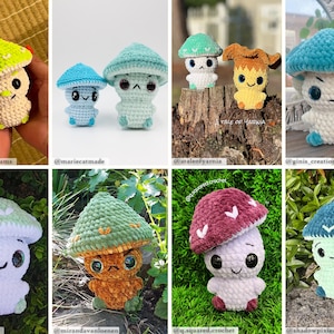 Mushroom Trio No-sew Amigurumi Crochet Pattern US terms PDF zdjęcie 9