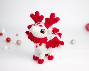 Eluvion the Winter Fawn Dragon Amigurumi Crochet Pattern US Terms PDF