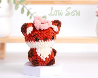 Sakura Fox Low Sew Amigurumi Crochet Pattern • US terms PDF