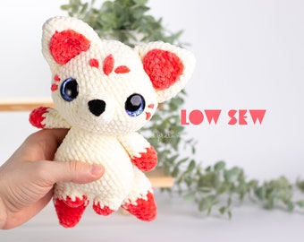 Kitsune Low-Sew Amigurumi Virkmönster Amerikanska Termer PDF