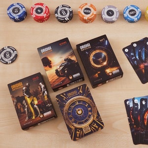 Vintage gaming-speelkaarten ORIDIGI EPOCHS. Kaarten #2+3+4. OUDE tijdperken