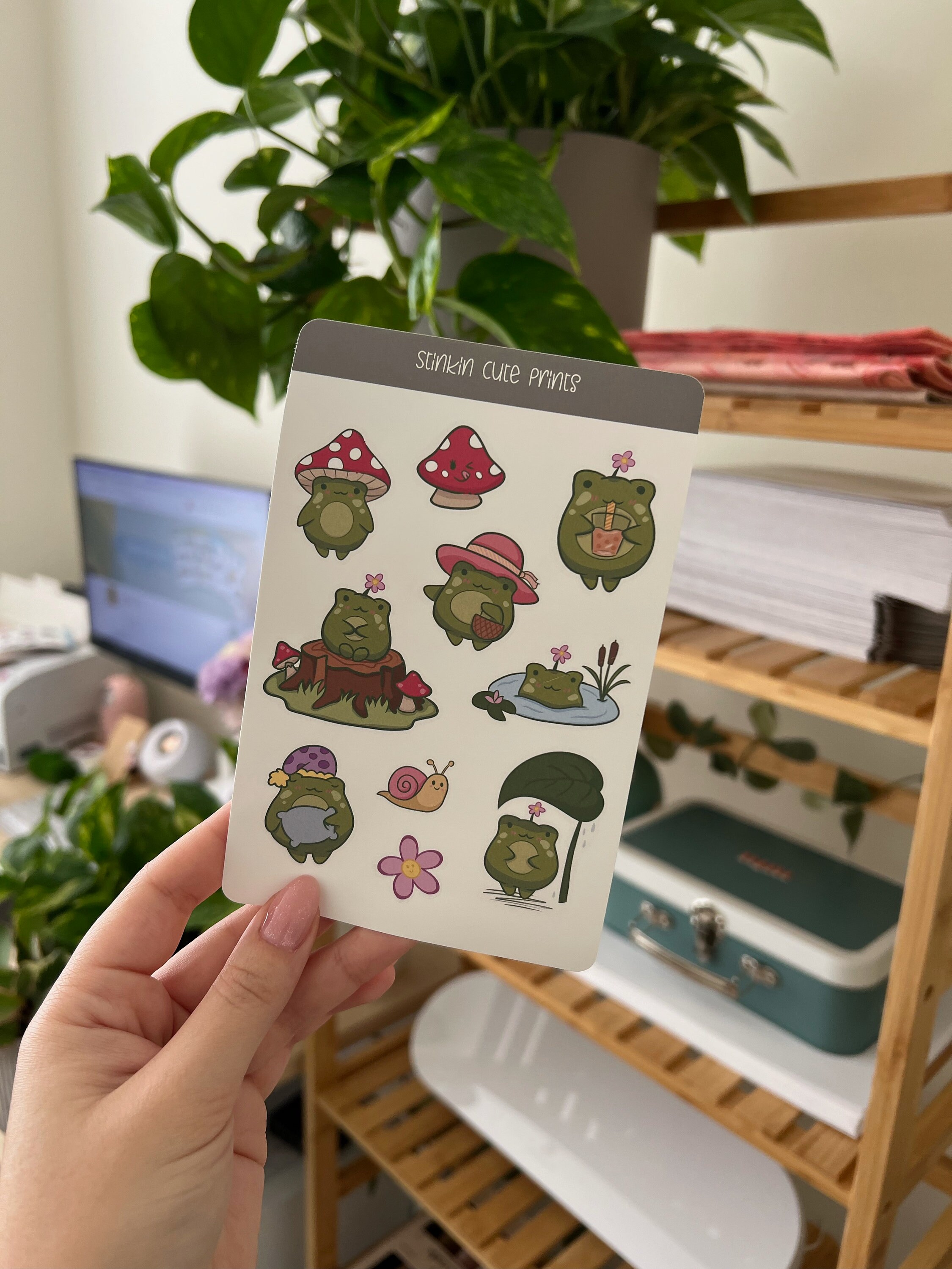 Cute Ms Ribbit Kawaii Frog Sticker Sheet Forest Stickers - Etsy