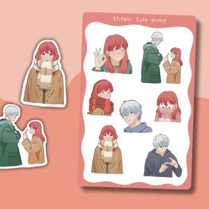 Cute A Sign of Affection Yuki & Itsuomi Japanese Anime Fanart Sticker Sheet