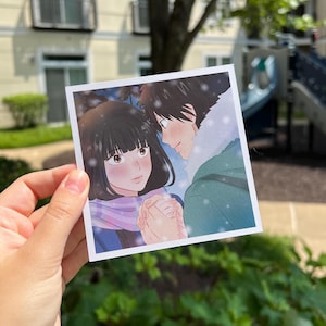 Cute Kimi ni todoke Sawako & Kazehaya Snow Fanart Mini Print