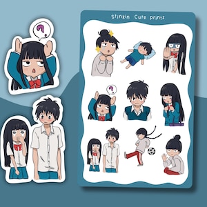 Cute Kimi ni todoke Japanese Anime Fanart Sticker Sheet