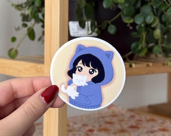 Cute Kitty Hug Sticker