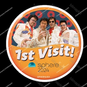 1st Phish Visit! (to the Sphere) Badge/Sticker - Phish Elvis 2024
