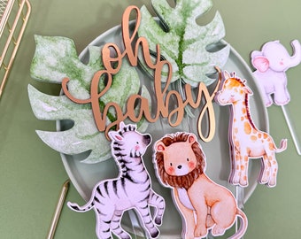 Safari Cake Topper: Oh Baby! Cardstock Decoration