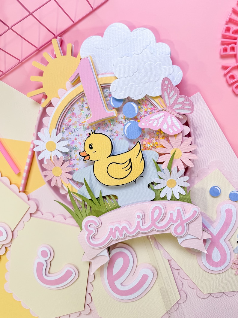 Little Duck Cake Topper, Duck Party Decorations, Patinhos Cake Topper ...