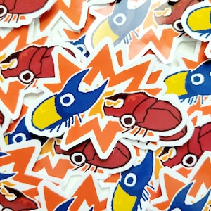 autocollant de bataille de scarabée | Hercule VS. Coccinelle | Sticker fait main en vinyle résistant à l'eau de 2 pouces/5 centimètres sur le thème des insectes
