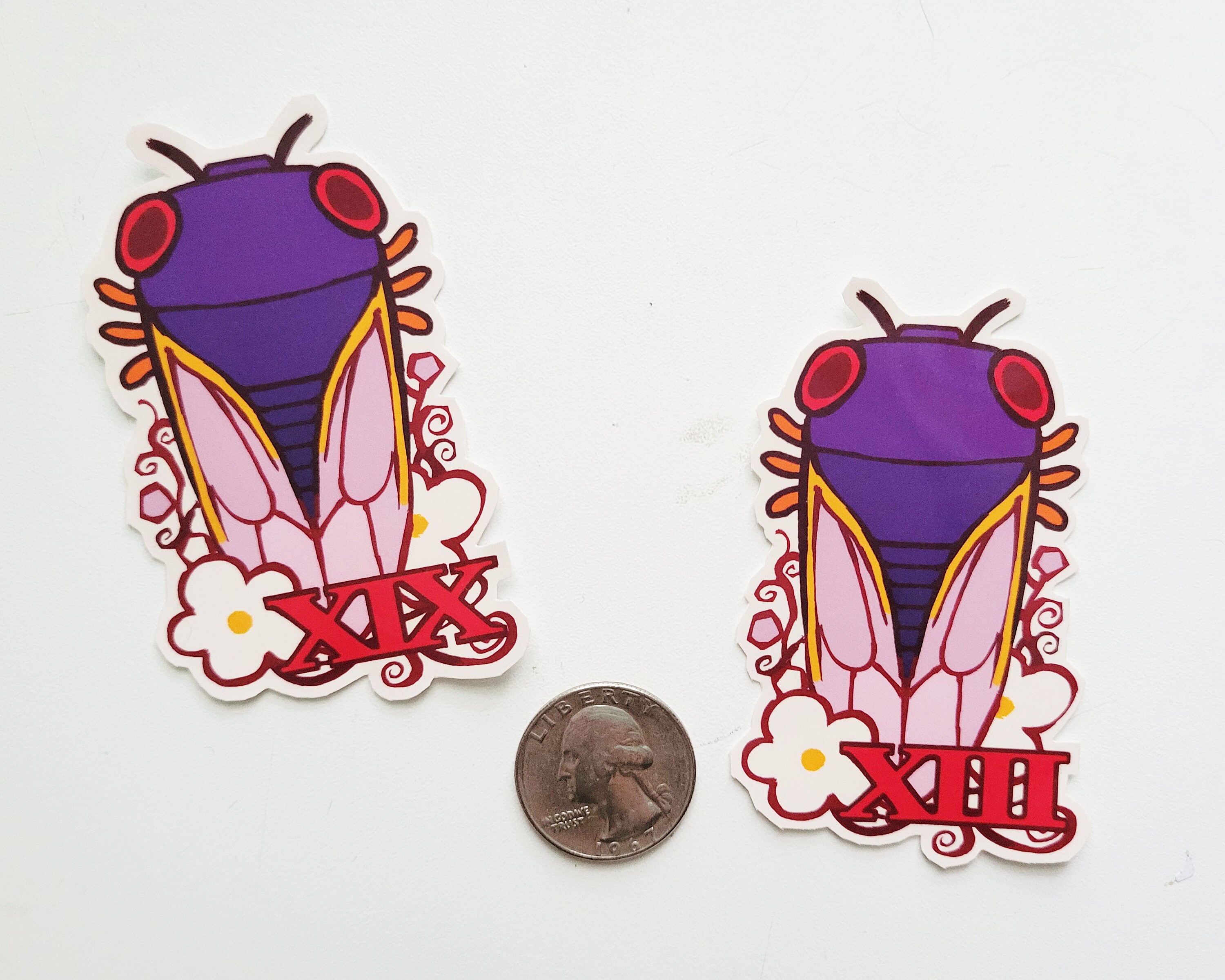 Brood XIII and Brood XIX Periodical Cicada Stickers | Insect Theme 3 ...