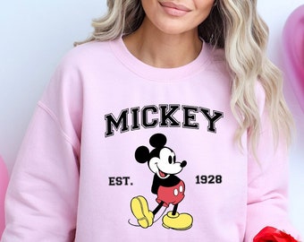 Sweat Mickey rétro, sweat Mickey Mouse, sweat Disneyland, sweat Disney vintage, chemise vacances en famille, chemise femme Disney