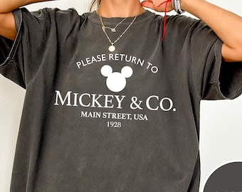 Comfort Colors Please Return to Mickey & Co Shirt, Mickey and Co. est. 1928 Shirt, Disney Shirts,Disney Trip Shirt, Cute Disney Mickey Shirt
