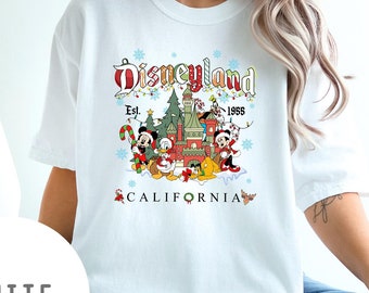 Comfort Colors Mickey and Friends Christmas Shirt,Vintage Disneyland Christmas Shirt,Disneyland Shirt,Christmas Family Shirt,Christmas Gift
