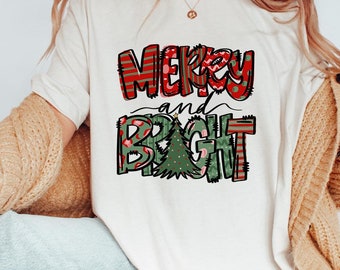 Merry and Bright Sweatshirt,Christmas Shirt, Womens Christmas Shirt, Christmas Sweatshirts for Women, Merry Christmas Shirt, Christmas Gift