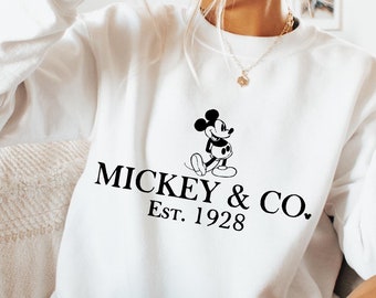 Mickey & Co Sweatshirt, Mickey and Co. est. 1928 Sweatshirt,Disney Shirt,Disney Trip Shirt,Cute Disney Mickey Shirt,Disney Family Trip Shirt