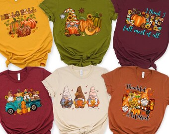 Cute Fall Shirt, Fall Gnomes Shirt, Thanksgiving Shirt, Autumn Fall Shirt, Pumpkin Shirt, Thanksgiving Gnomes Shirt, Friendsgiving Shirt
