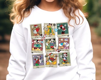 Christmas Mickey And Friends Polaroid Sweatshirt,Retro Disney Christmas Shirt, Mickey Christmas Party Shirt,Mickey and Friends Youth Sweater