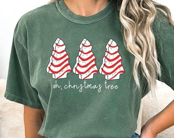 Comfort Colors Oh Christmas Tree Shirt,Christmas Shirt,Christmas Cake Shirt,Women's Christmas Crewneck Sweatshirt,Christmas Gift,Holiday Tee