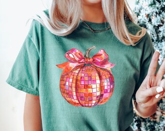Comfort Colors Disco Pumpkin Shirt, Fall Pumpkin Shirt, Womens Halloween Shirt, Retro Halloween Shirt, Autumn Shirt,Trendy Fall Design Shirt
