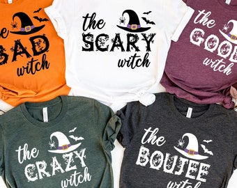 Chemise pour ami d'Halloween assortie, chemise d'Halloween amusante, t-shirt pour ami assorti, cadeaux pour Halloween, équipe The Boo, équipe de sorcières, chemise de groupe Halloween