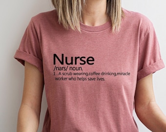 Nurse Shirt, RN Shirt, Nursing Shirt, Nurse a Scrub Wearing, Coffee Drinking, Miracle Worker Who Helps Save Lives Sweatshirt, Nurse Gift