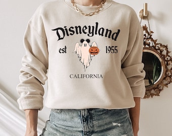Disneyland Halloween Sweatshirt, Retro Halloween Sweatshirt, Ghost Halloween Sweatshirt, Spooky Season Shirt,Halloween Mickey Sweatshirt