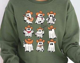 Cowboy Ghost Sweatshirt, Cute Ghost Shirt, Western Halloween Sweatshirt, Cute Spooky Cowboy Shirt, Country Halloween Tee, Halloween Gift