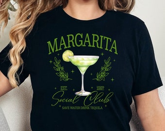 Margarita Social Club Shirt, Margarita Cocktail Club T-shirt, Cocktail Club Shirt, Trendy Luxury Social Club Shirt, Party Shirt