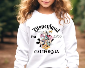 Retro Disneyland California Sweatshirt,Disneyland California Shirt,Disneyland Est. 1955 Tee, Disneyworld Shirt,Disney Shirt,Youth Sweatshirt