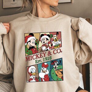 Disney & Co Est. 1928 Sweatshirt, Mickey and Friends Christmas Shirt,All Disney Characters Christmas Shirt,Disney Christmas Shirt,Christmas