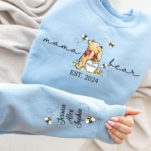 Custom Mama Sweatshirt, Mama Est with Kids Name on Sleeve Sweatshirt, Personalized Mom Sweatshirt, Nana, Grandma, Gigi, Mothers Day Shirt