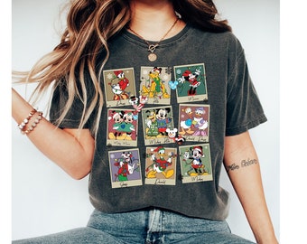Comfort Colors Christmas Mickey And Friends Polaroid Shirt, Retro Disney Christmas Shirt, Mickey Christmas Party Shirt, Xmas Holiday Shirt