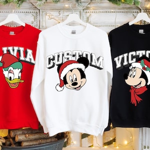 Custom Disneyland Christmas Sweatshirt, Disney Family Christmas Sweatshirt,Family Christmas Matching Shirt, Disney Character Christmas Shirt