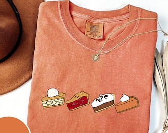 Comfort Colors Thanksgiving Pie Shirt, Pumpkin Pie Shirt, Cherry Pie Shirt, Apple Pie Shirt, Thanksgiving Gift,Thanksgiving Shirt,Fall Shirt