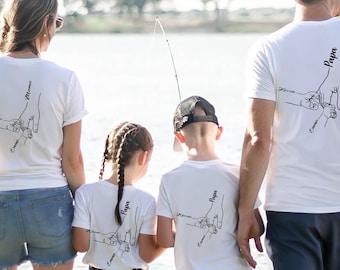 Custom Father Day Shirt, Father Hand Shirt, Custom Dad Son Matching Shirt, Gift For Dad, Custom Name Shirt, Custom Dad Shirt with Kids Name