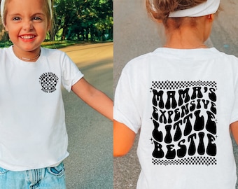Mamas Expensive Little Bestie Shirt, Funny Toddler Tee, Mama's Bestie Shirt,Mother Days Gift,Cute Kids Shirt, Retro Infant Shirt, Pocket Tee