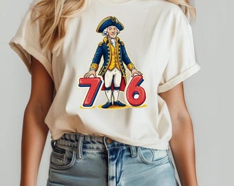 George Washington Shirt, 6-7 7-6 George Washington 7-6 Shirt, Funny Meme Gift, Six Seven Tiktok Trend Shirt, Funny Historical Meme Top