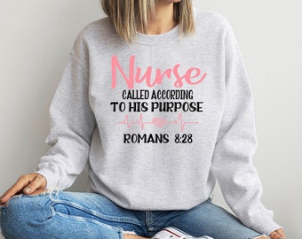 Nurse Called According To His Purpose Romans 8:29 Shirt, Nurse Shirt,  Gift for Nurses, RN Shirt, Christian Tee, Nurse Appreciation