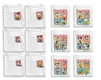 Custom Name Merry Christmas Family Sweatshirt,Christmas All Characters Shirt,Christmas Group Shirt,Disneyland Family Matching Vacation Shirt