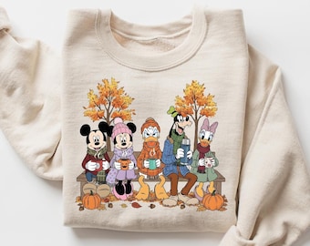 Disney Fall Mickey and Friends Sweatshirt, Fall Pumpkin Shirt,Autumn Shirt,Pumpkin Shirt,Disney Fall Halloween Tee, Disney Fall Autumn Shirt