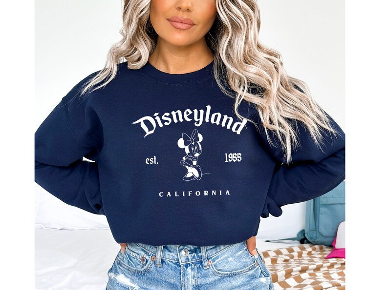 Vintage Minnie Sweatshirt, Disneyland Sweatshirt, Disneyland Vintage Shirt,Family Disney Shirt,Disney Trips Shirt,Disney Crewneck Sweatshirt image 3