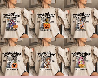 Vintage Disneyland Halloween All Characters Sweatshirt, Disney Family Halloween Tee,Mickey And Friends Halloween Shirt,Halloween Party Shirt