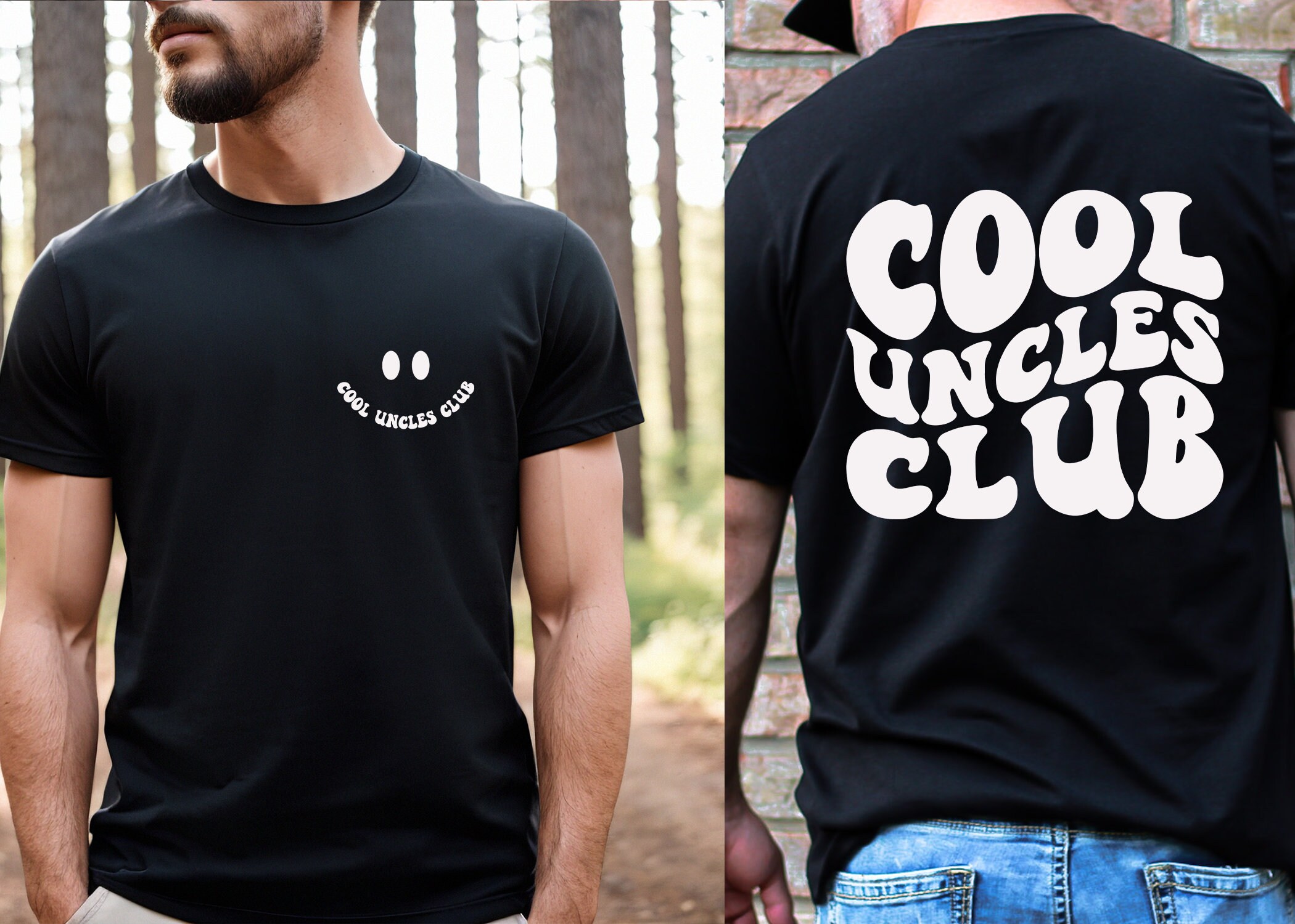 Cool Uncles Club Shirt Front and Back Printed , Cool Uncle Shirt, Uncle ...